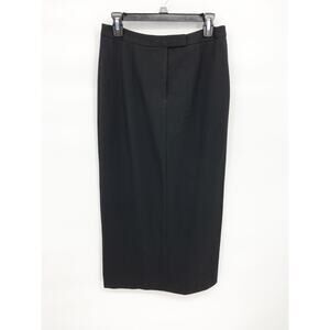 Talbots Modest Black A-line Skirt with Back Slit Stretchable Waist Size 8